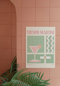 French Martini Print A3